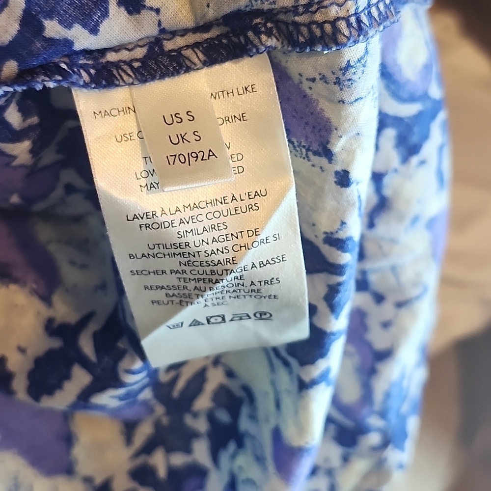 Free People Blue and Cream Floral Blouse - Picture 12 of 13
